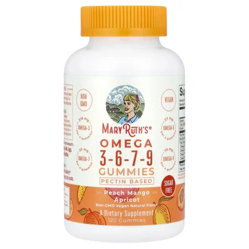 Omega 3-6-7-9 Gummies, Peach Mango Apricot, 120 Gummies