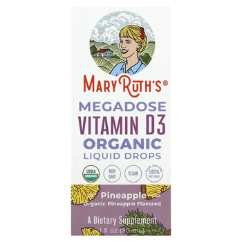 Megadose Vitamin D3 Organic Liquid Drops, Pineapple, 100 mcg (4,000 IU), 1 fl oz (30 ml)