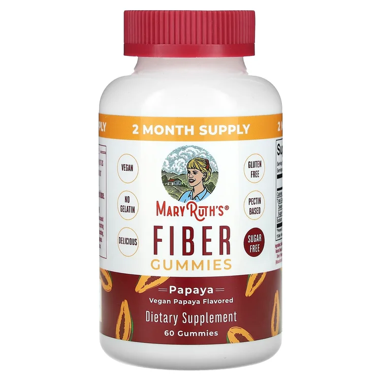 Fiber Gummies, Papaya, 60 Gummies image 1