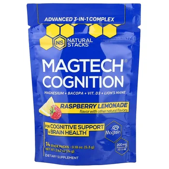 Magtech® Cognition, Raspberry Lemonade, 14 Stick Packs, 0.18 oz (5.3 g) Each