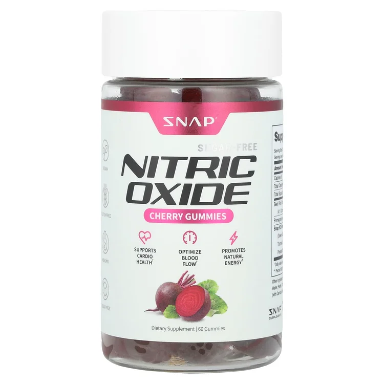 Nitric Oxide Gummies, Cherry, Sugar-Free, 60 Gummies image 1