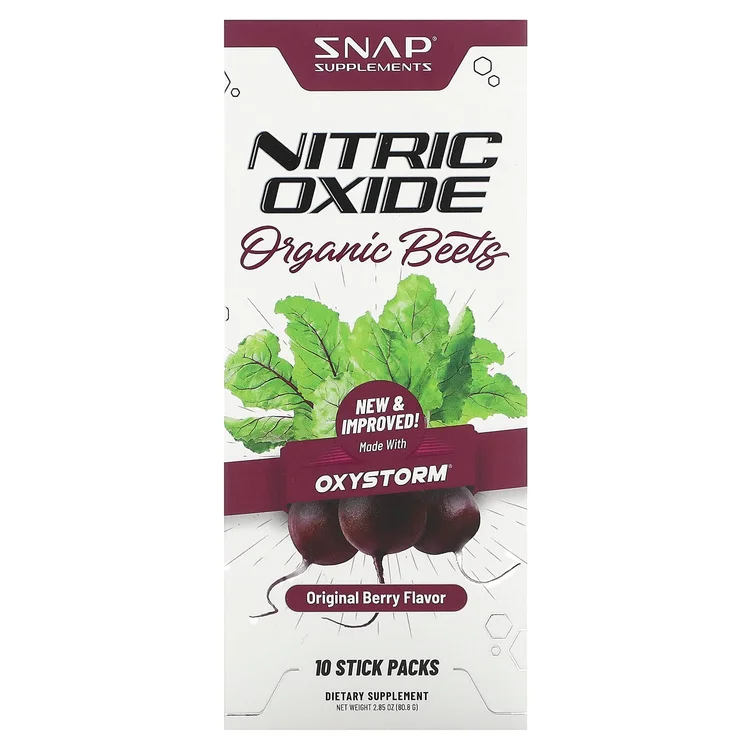 Nitric Oxide, Organic Beets, Original Berry, 10 Stick Packs, 0.29 oz (8.2 g) Each image 1