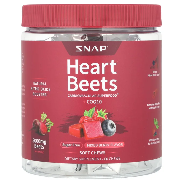 Heart Beets + CoQ10, Mixed Berry, 60 Soft Chews image 1