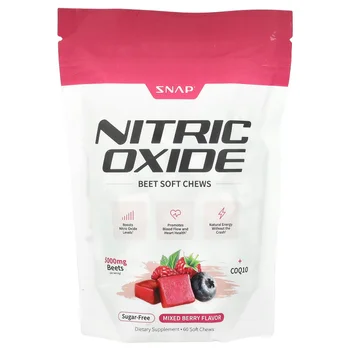 Nitric Oxide Beet Soft Chews, Sugar Free, Mixed Berry, 60 Soft Chews