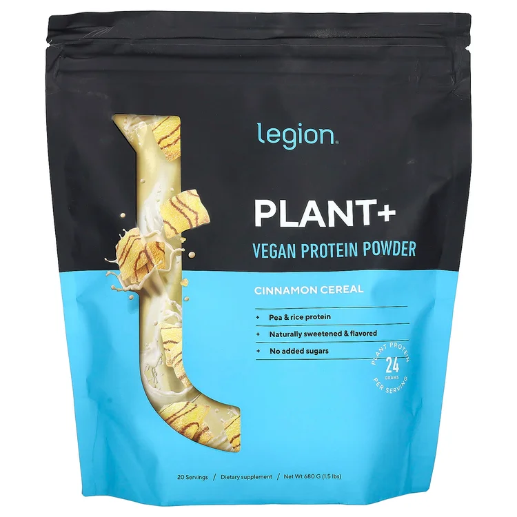 Plant+, Vegan Protein Powder, Cinnamon Cereal, 1.5 lbs (680 g) image 1