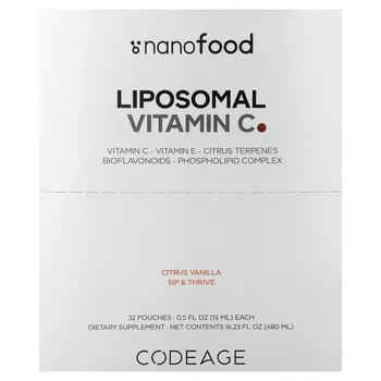 Nanofood, Liposomal Vitamin C, Citrus Vanilla, 32 Pouches, 0.5 fl oz (15 ml) Each