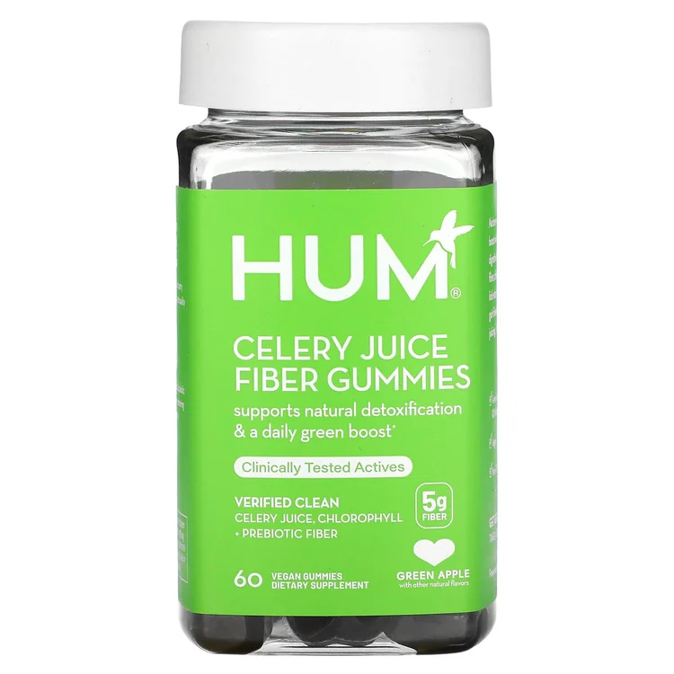 Celery Juice Fiber Gummies, Green Apple, 5 g, 60 Vegan Gummies image 1