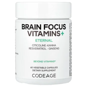 Eternal, Brain Focus Vitamins+, 60 Vegetable Capsules