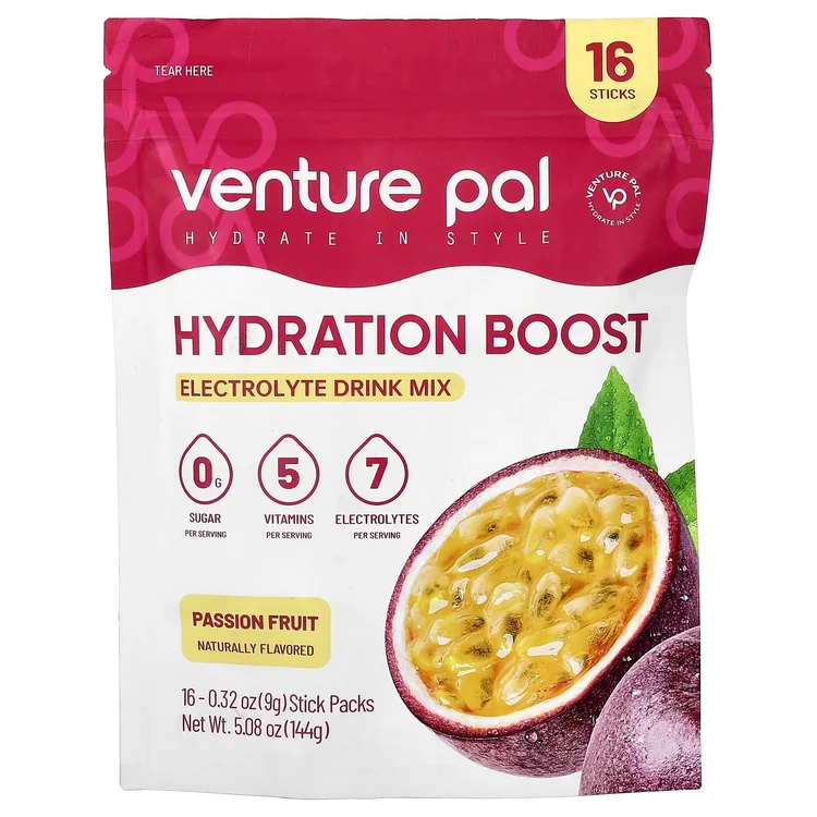 Hydration Boost, Electrolyte Drink Mix, Passion Fruit, 16 Stick Packs, 0.32 oz (9 g) Each image 1