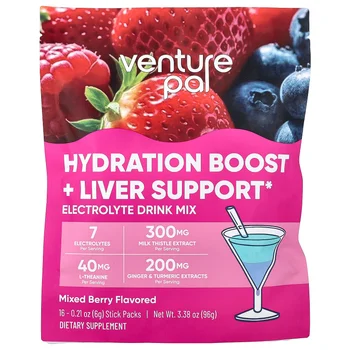 Hydration Boost + Liver Support, Electrolyte Drink Mix, Mixed Berry, 16 Sticks Packs, 0.21 oz (6 g) Each