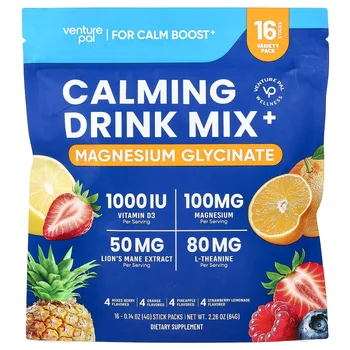 Calming Drink Mix+, Magnesium Glycinate, Variety, 16 Stick Packs, 0.14 oz (4 g) Each
