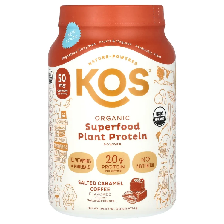 Organic Superfood Plant Protein Powder, Salted Caramel Coffee, 2.3 lbs (1,036 g) image 1
