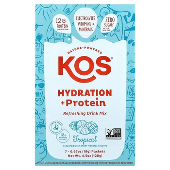 Hydration + Protein, Refreshing Drink Mix, Tropical , 7 Packets, 0.65 oz (18 g) Each