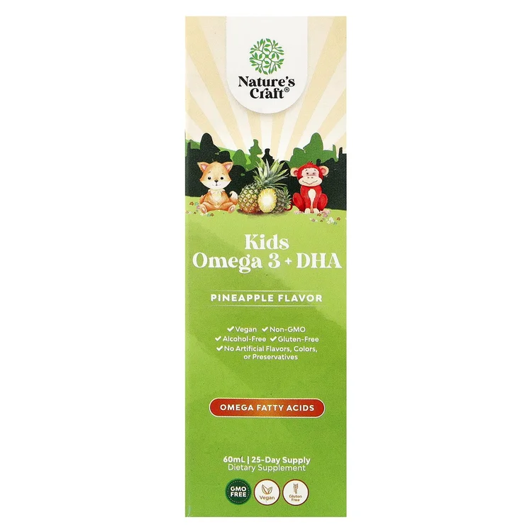 Kids Omega 3 + DHA, Pineapple, 2 fl oz (60 ml) image 1