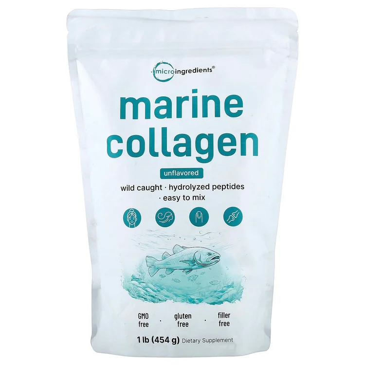 Marine Collagen, Unflavored, 1 lb (454 g) image 1