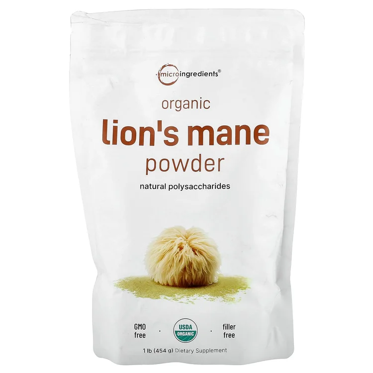 Organic Lion's Mane Powder, 1 lb (454 g) image 1