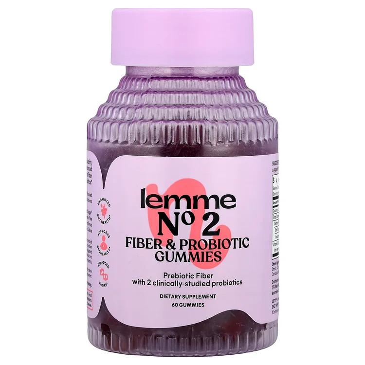 No2, Fiber & Probiotic Gummies, Strawberry , 60 Gummies image 1