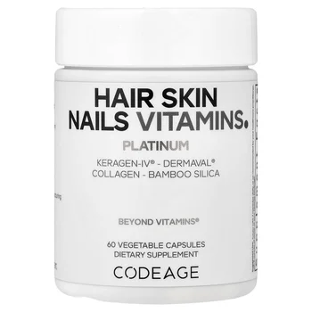 Hair Skin Nails Vitamins, Platinum, 60 Vegetable Capsules