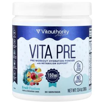 Active, Vita Pre, Pre-Workout Hydration Powder, Fruit Fusion, 13.4 oz (380 g)