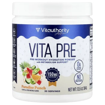 Active, Vita Pre, Pre-Workout Hydration Powder, Paradise Punch, 13.5 oz (384 g)