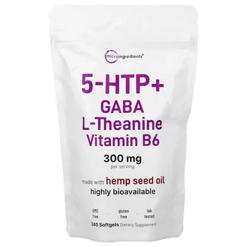 5 HTP + Gaba, L-Theanine, Vitamin B6, 240 Softgels