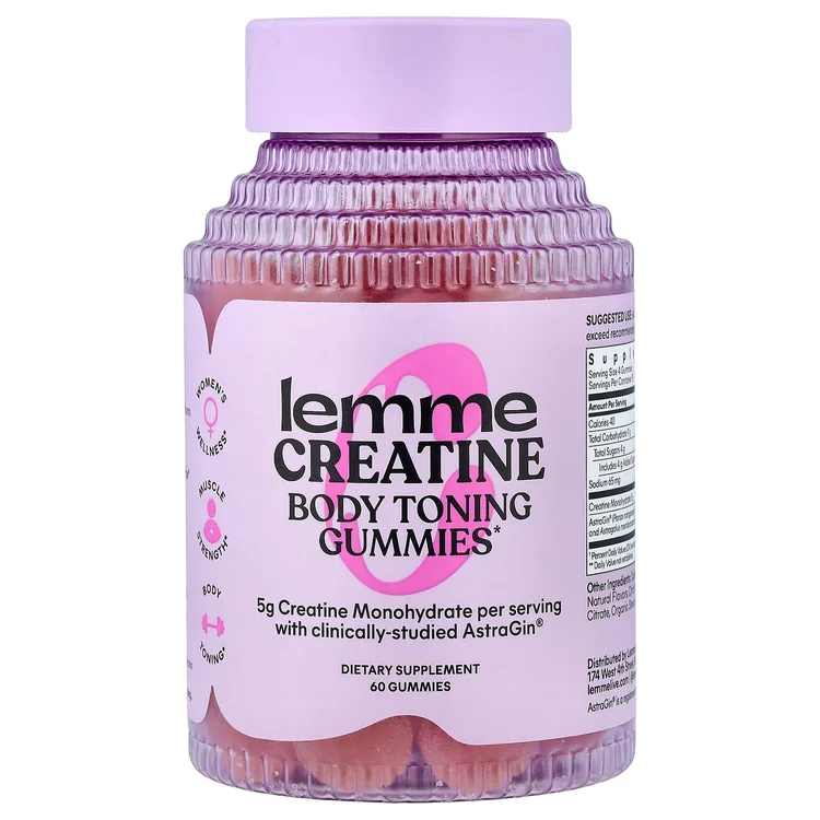 Creatine, Body Toning Gummies, Sour Strawberry, 60 Gummies image 1