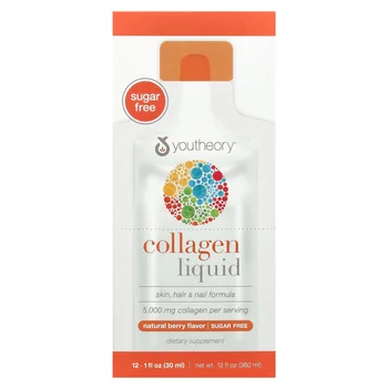 Liquid Collagen, Natural Berry, 5,000 mg, 12 Liquid Tubes, 1 fl oz (30 ml) Each