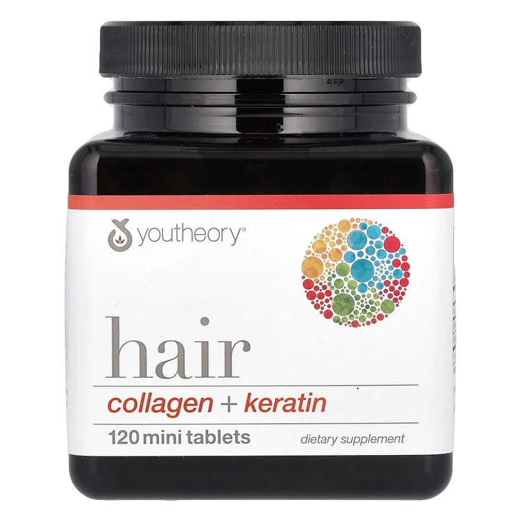 Hair, Collagen + Keratin, 120 Mini Tablets image 1