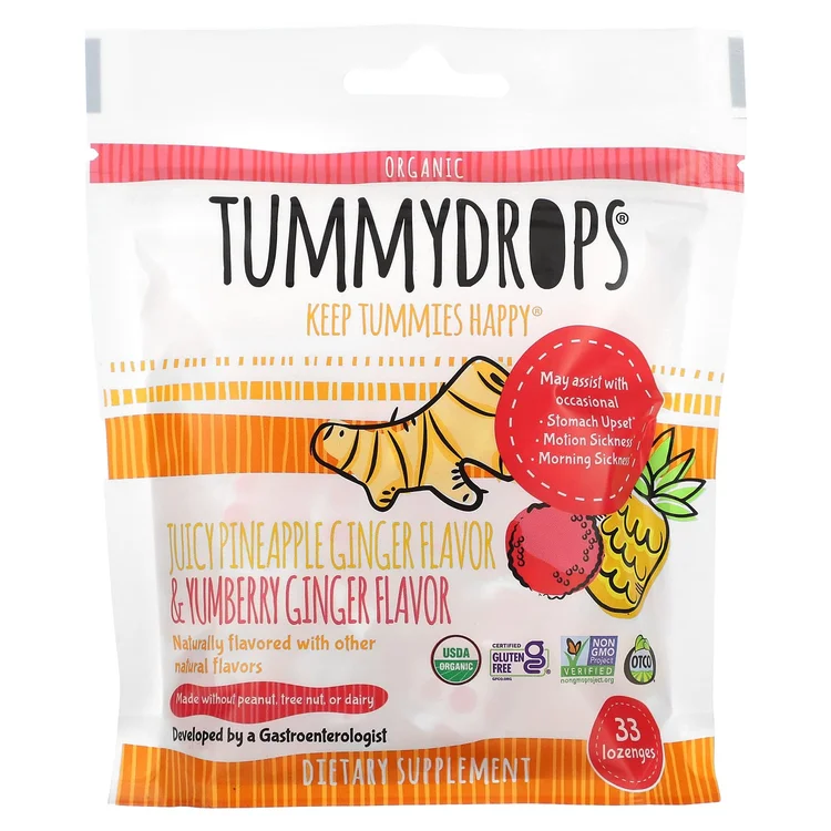 Organic Juicy Pineapple Ginger & Yumberry Ginger, 33 Lozenges image 1