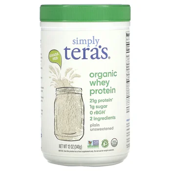 Organic Whey Protein, Plain Unsweetened, 12 oz (340 g)