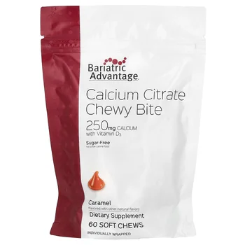 Calcium Citrate Chewy Bite, Sugar-Free, Caramel, 60 Soft Chews