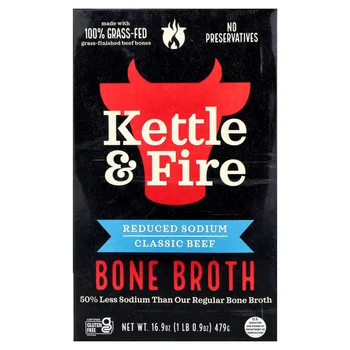 Bone Broth, Classic Beef, Reduced Sodium, 16.9 oz (479 g)