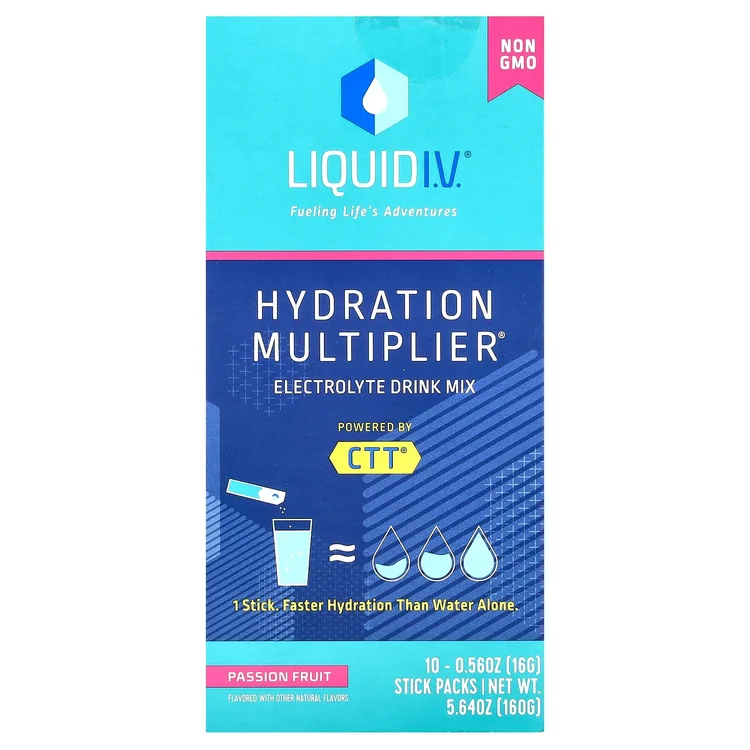 Hydration Multiplier, Electrolyte Drink Mix, Passion Fruit, 10 Stick Packs, 0.56 oz (16 g) Each image 1