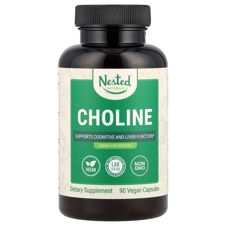 Choline, 90 Vegan Capsules (250 mg per Capsule) image 1