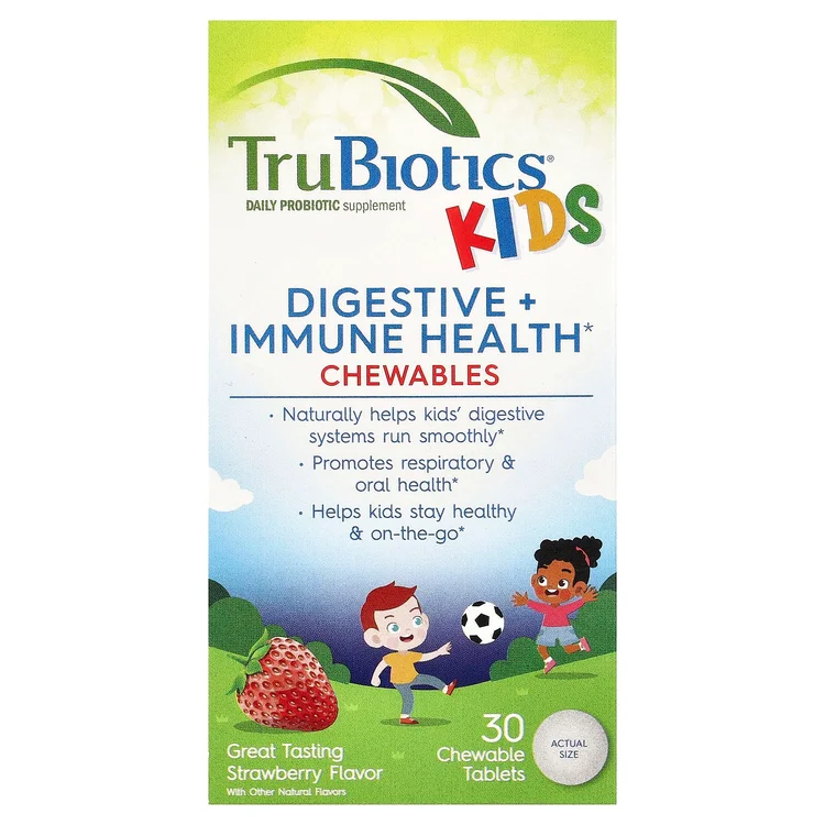 Kids, Digestive + Immune Health, Strawberry, 30 Chewable Tablets image 1