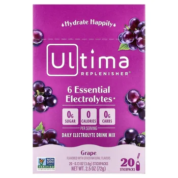 6 Essential Electrolytes, Daily Electrolyte Drink Mix, Grape, 20 Stick Packs, 0.13 oz (3.6 g) Each