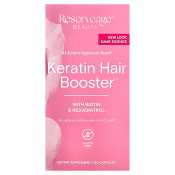 Keratin Hair Booster with Biotin & Resveratrol, 120 Capsules