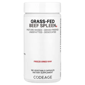 Grass-Fed Beef Spleen, 180 Vegetable Capsules (500 mg per Capsule)
