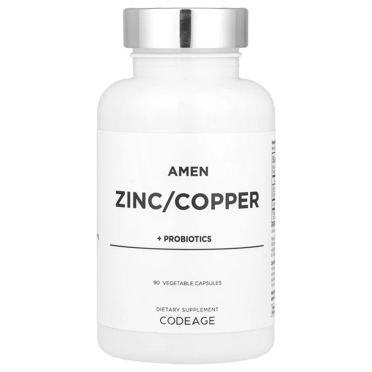 Amen, Zinc/Copper + Probiotics, 90 Vegetable Capsules image 1