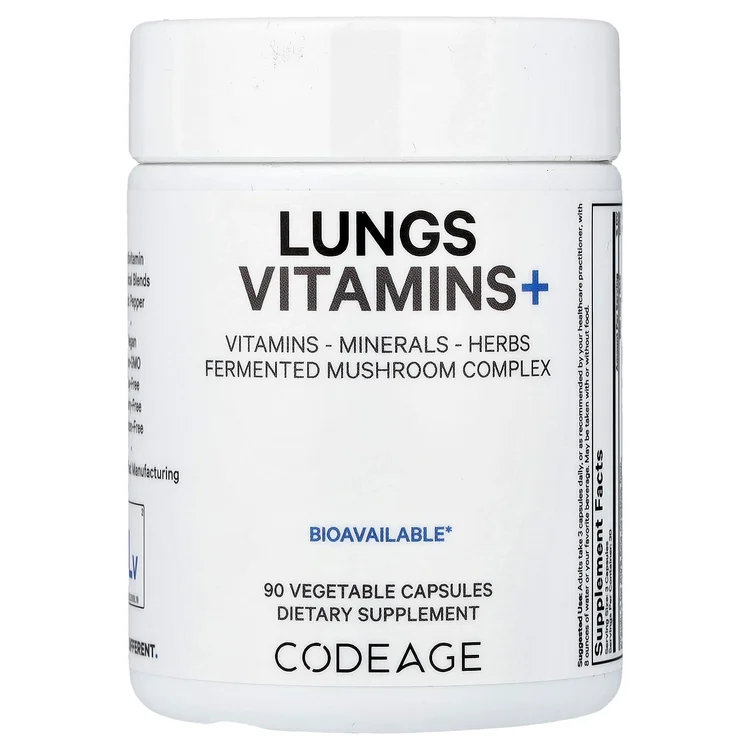 Lungs Vitamins +, 90 Vegetable Capsules image 1