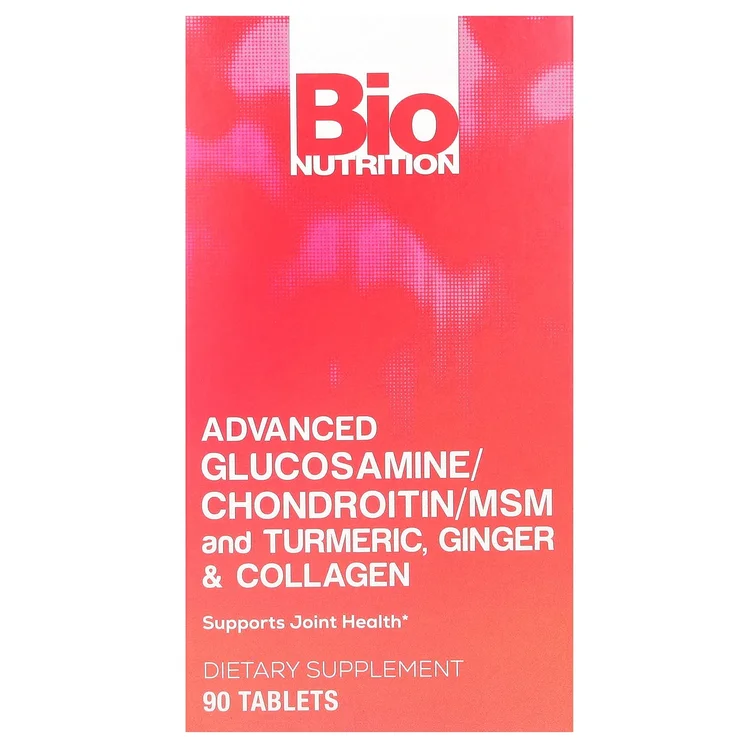 Advanced Glucosamine/Chondroitin/MSM and Turmeric, Ginger & Collagen, 90 Tablets image 1