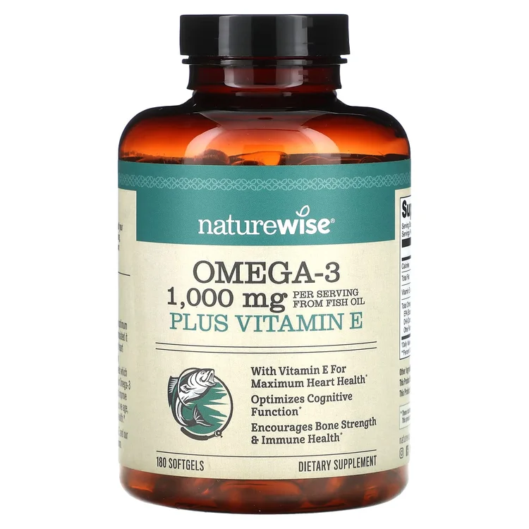 Omega-3 Plus Vitamin E, 180 Softgels image 1