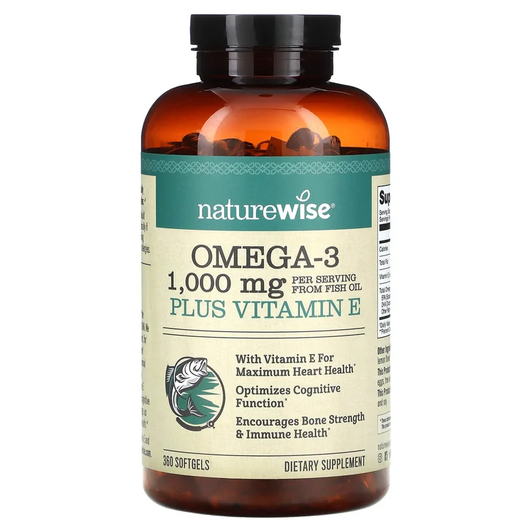 Omega-3 Plus Vitamin E, 360 Softgels image 1