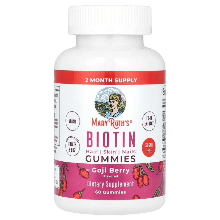 Biotin Gummies, Goji Berry, 60 Gummies image 1