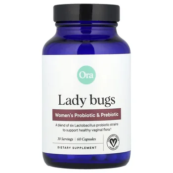 Lady Bugs, Women's Probiotic & Prebiotic, 60 Capsules