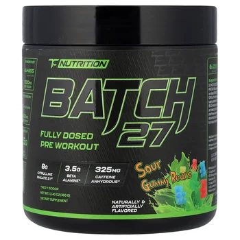 Batch 27, Fully Dosed Pre Workout, Sour Gummy Bears, 13.4 oz (380 g)