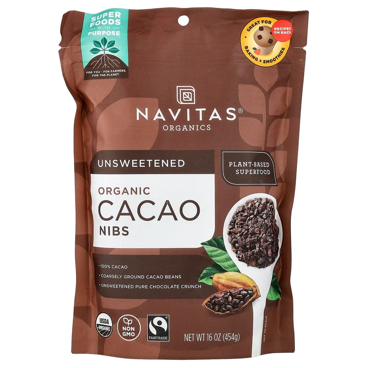 Organic Cacao Nibs, Unsweetened, 16 oz (454 g) image 1