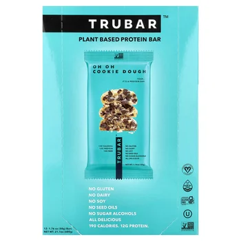 Plant Based Protein Bar, Oh Oh Cookie Dough, 12 Bars, 1.76 oz (50 g) Each