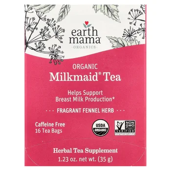 Organics, Organic Milkmaid® Tea, Fragrant Fennel Herb, Caffeine Free, 16 Tea Bags, 1.23 oz (35 g)