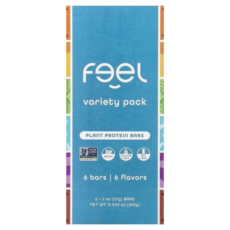 Plant Protein Bars, Variety Pack, 6 Bars, 2 oz (57 g) Each image 1